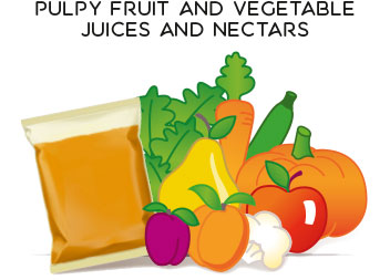 Pulpy fruit and vegetable juices and nectars