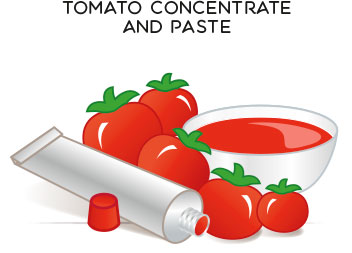 Tomato concentrate and paste